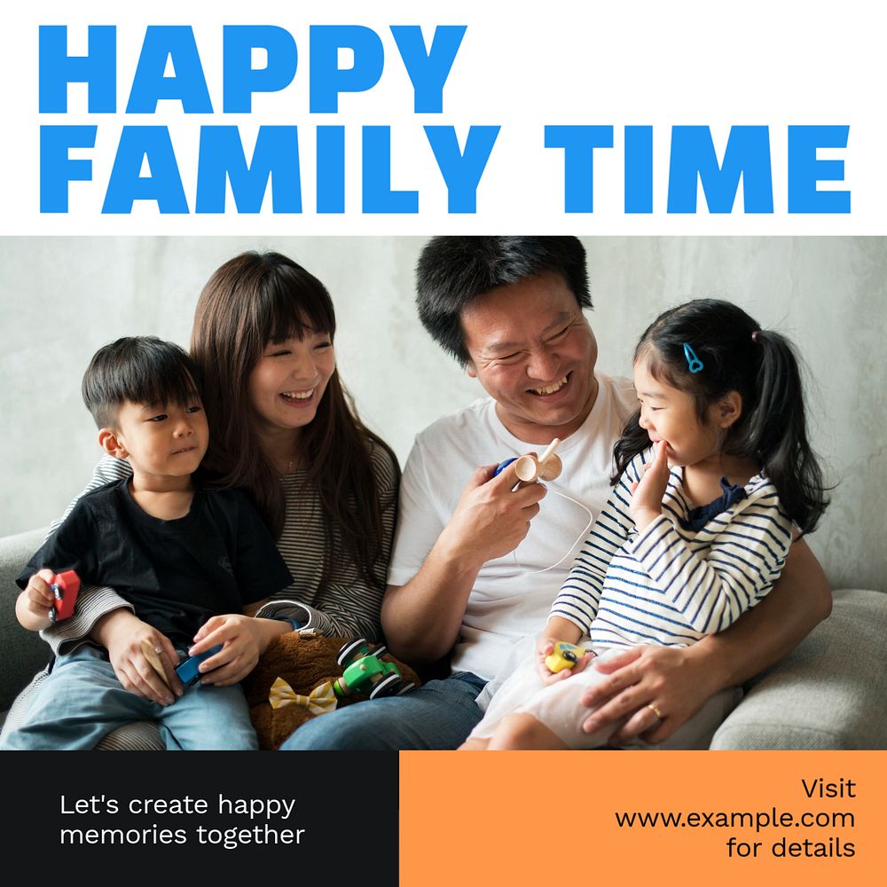 Happy family day Instagram post template, editable text