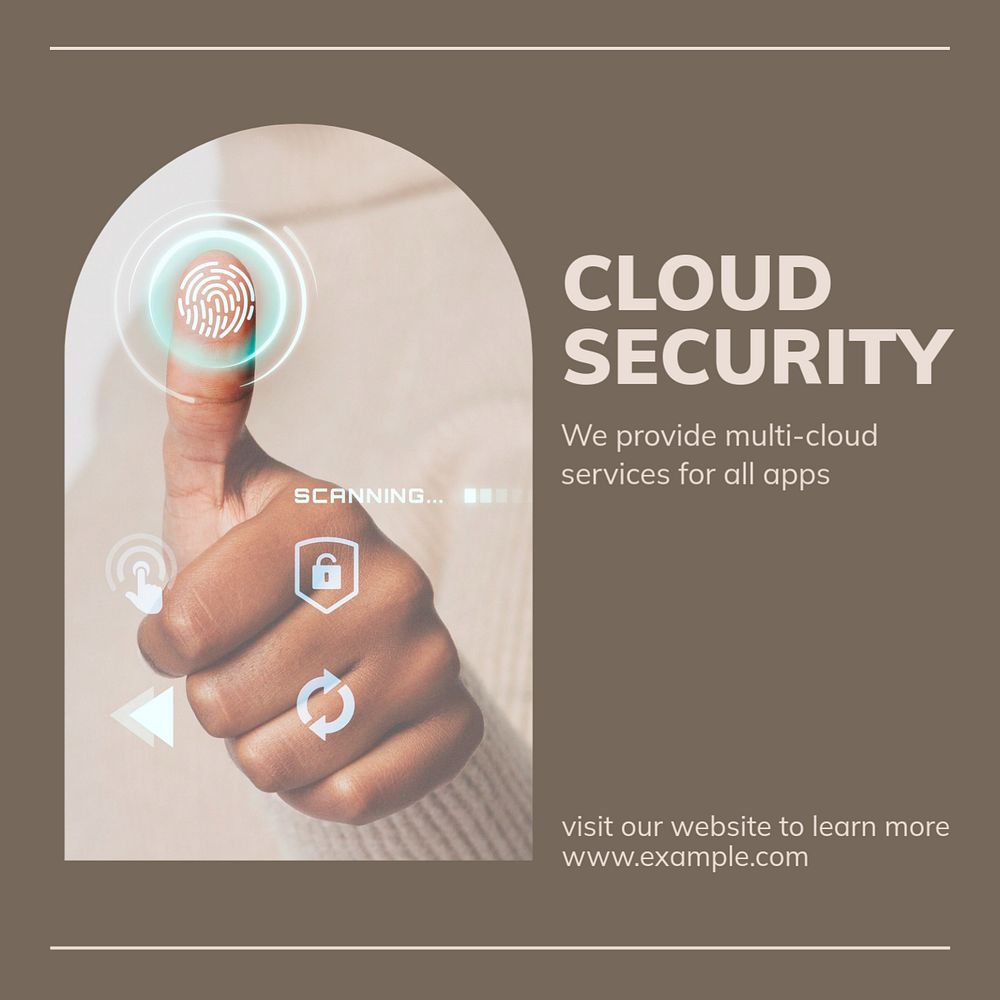 Cloud security Instagram post template, editable text