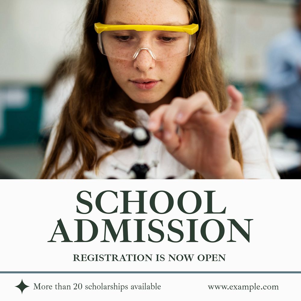 School admission Instagram post template, editable text