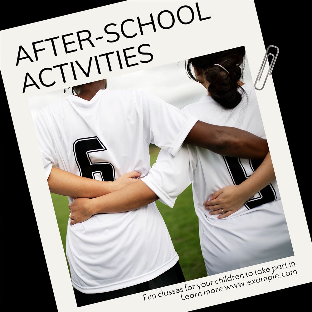 After-school activities Instagram post template, editable text