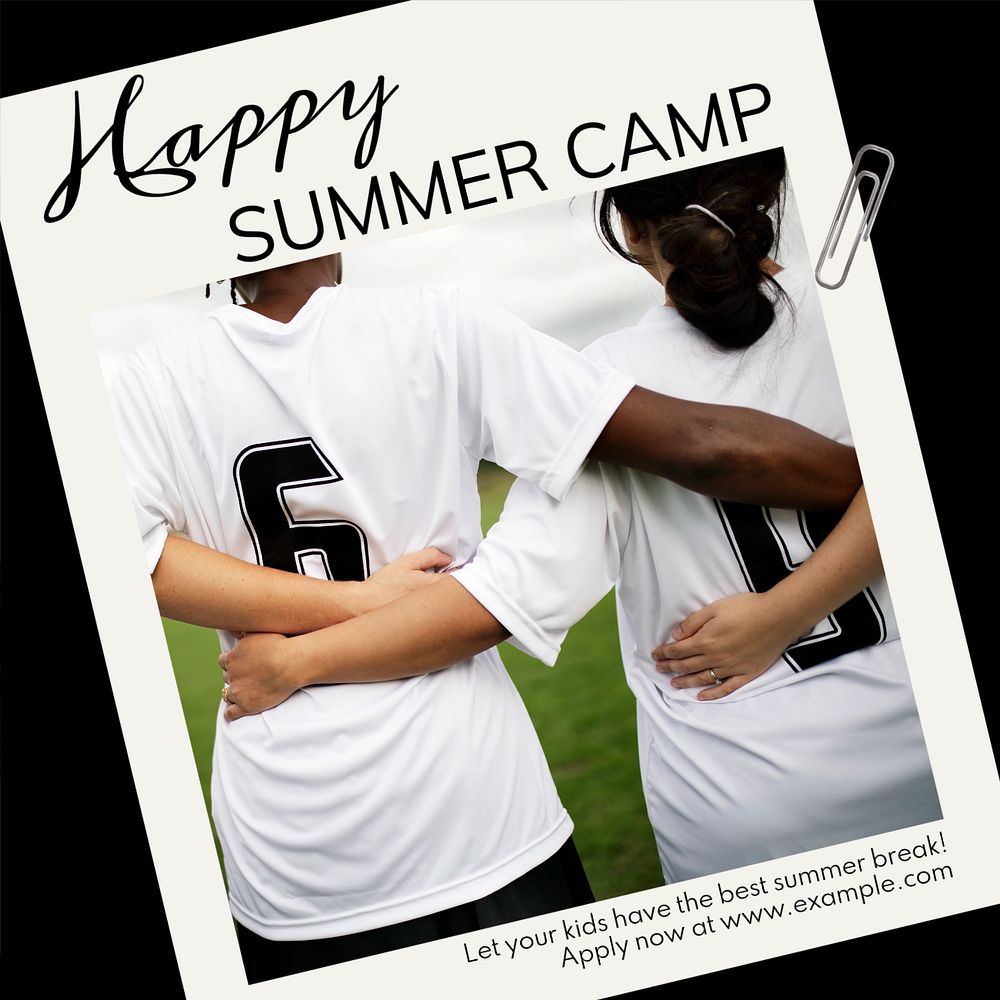 Summer camp Instagram post template, editable text