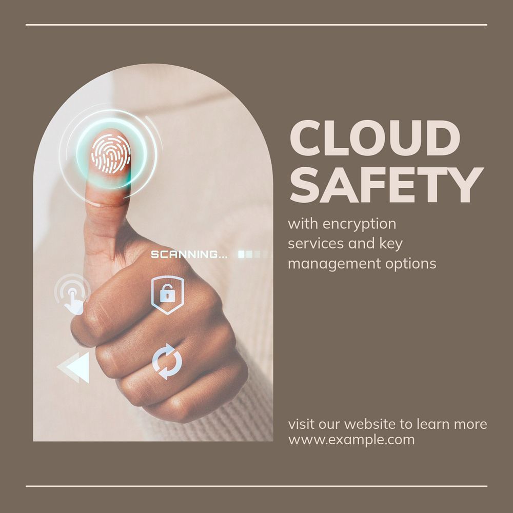 Cloud safety Instagram post template, editable text