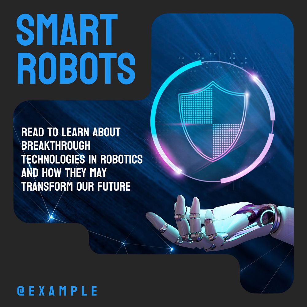 Smart robots Instagram post template, editable text