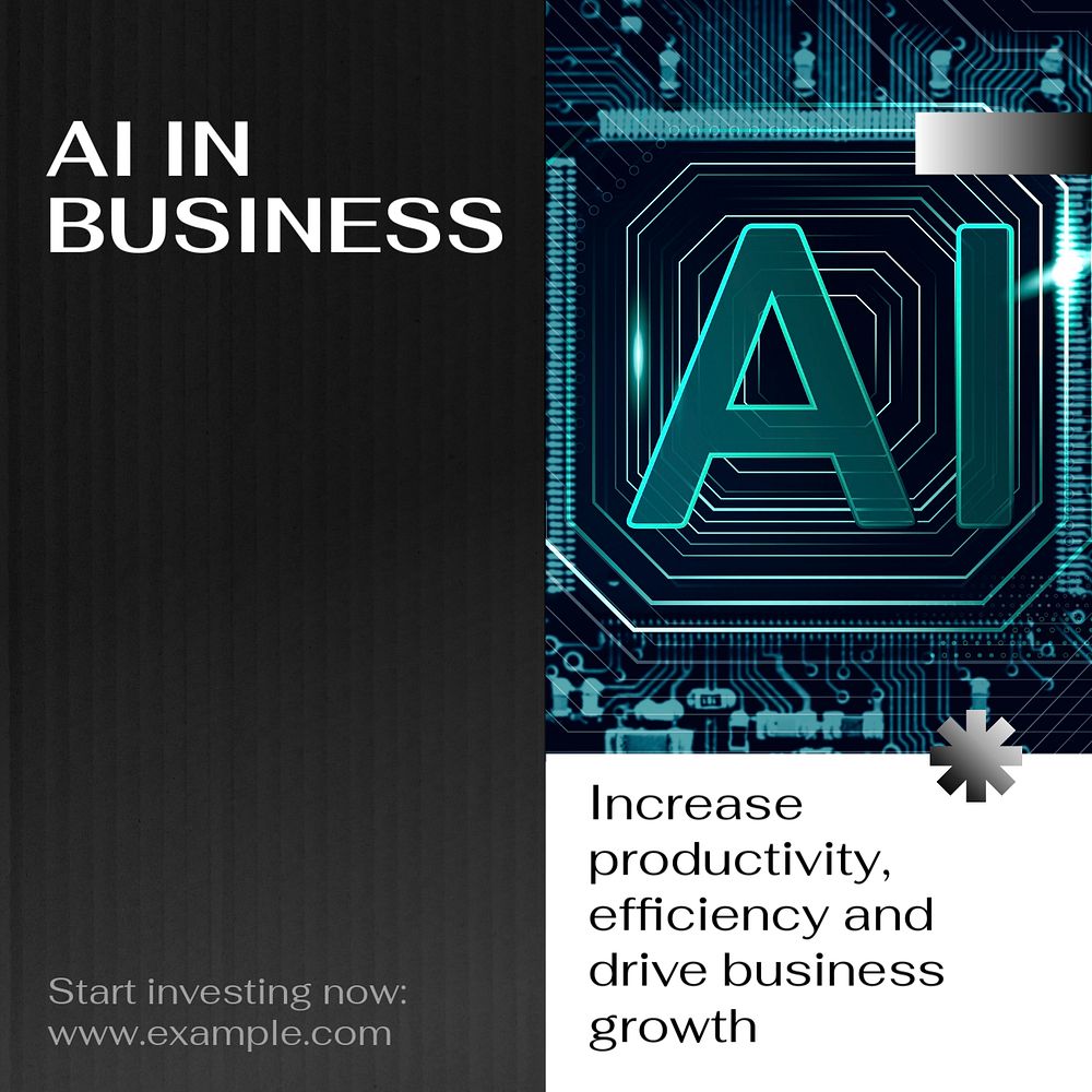 AI in business Instagram post template, editable text