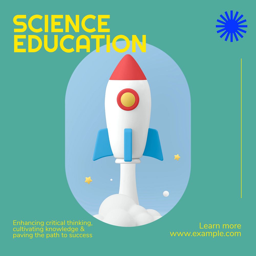 Science education Instagram post template, editable text