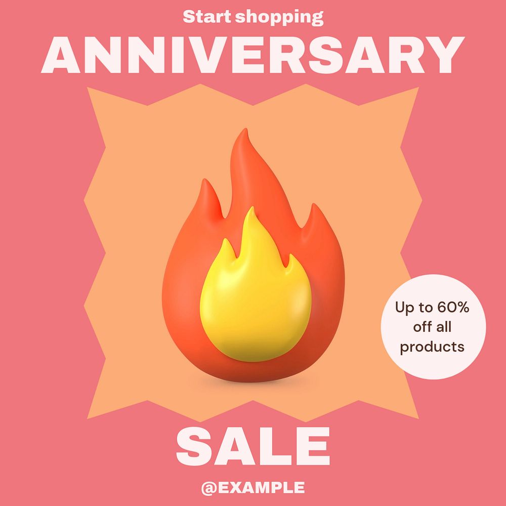 Anniversary sale Instagram post template, editable text