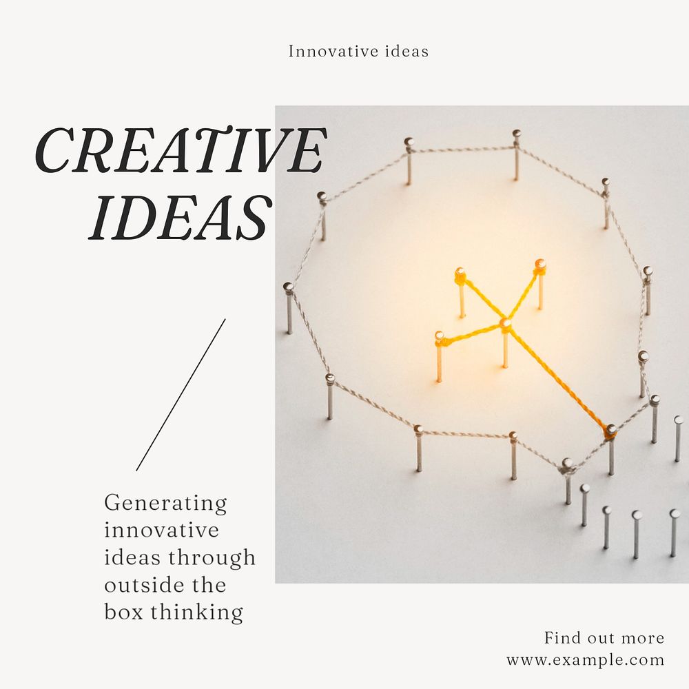 Creative ideas Instagram post template, editable text