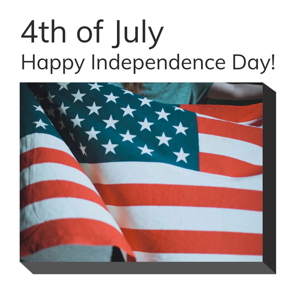 Independence Day Instagram post template, editable text