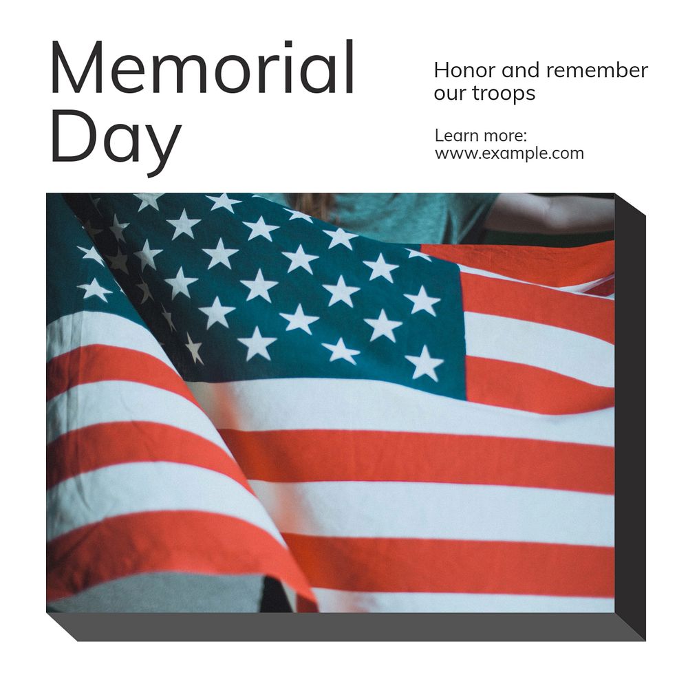 Memorial day Instagram post template, editable text