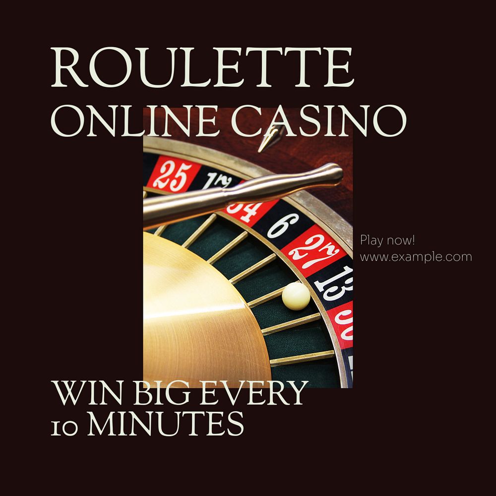 Online casino Instagram post template, editable text