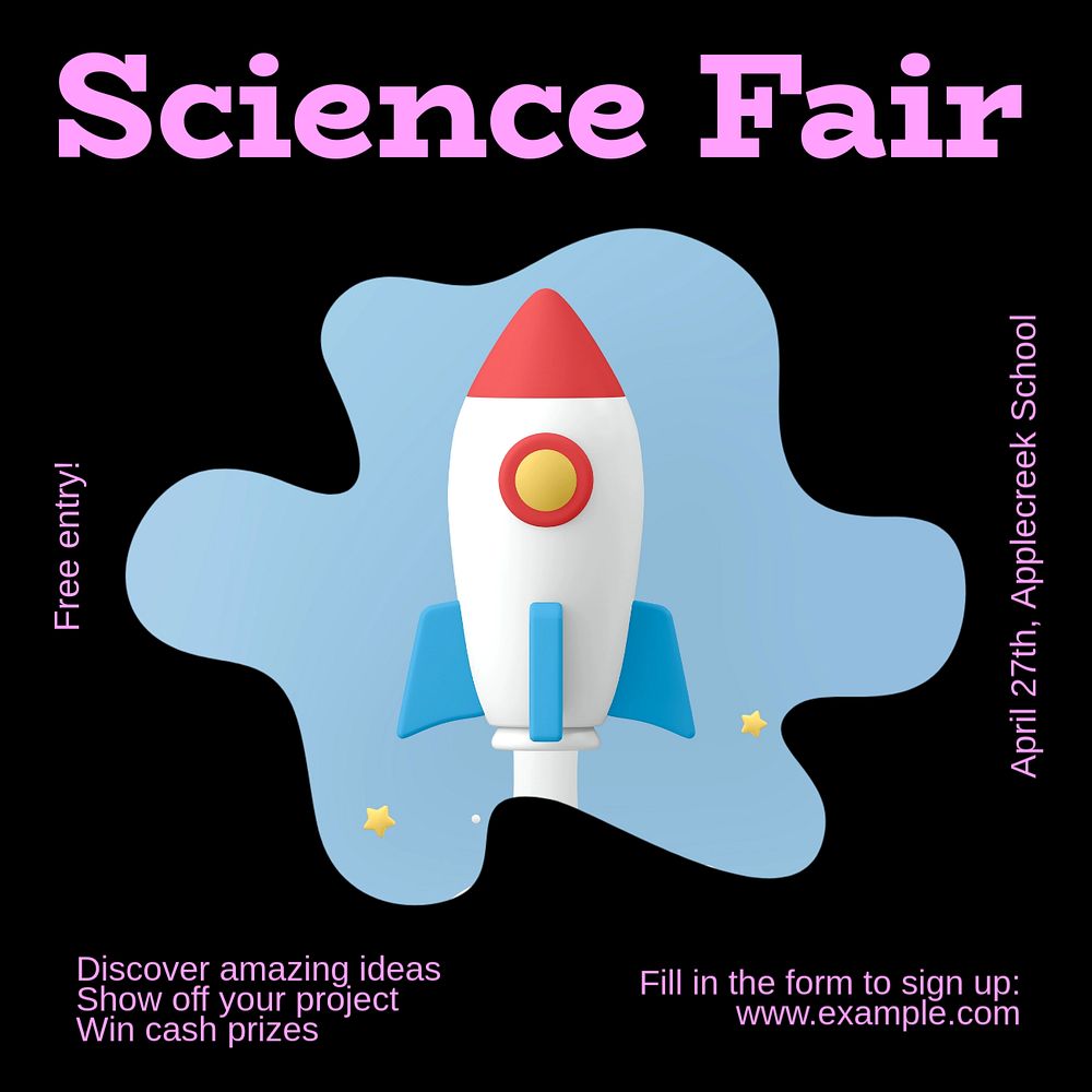 Science fair Instagram post template, editable text