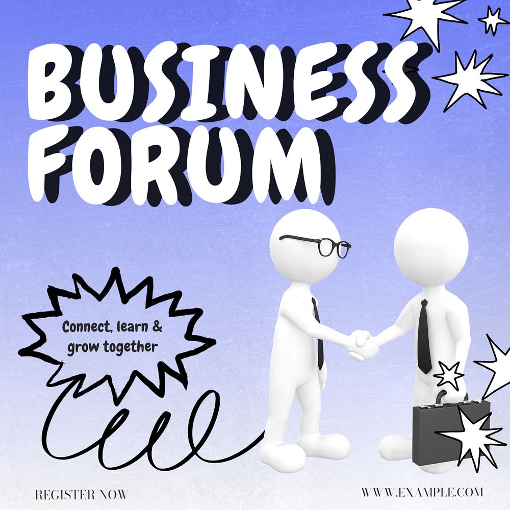 Business forum Instagram post template, editable text