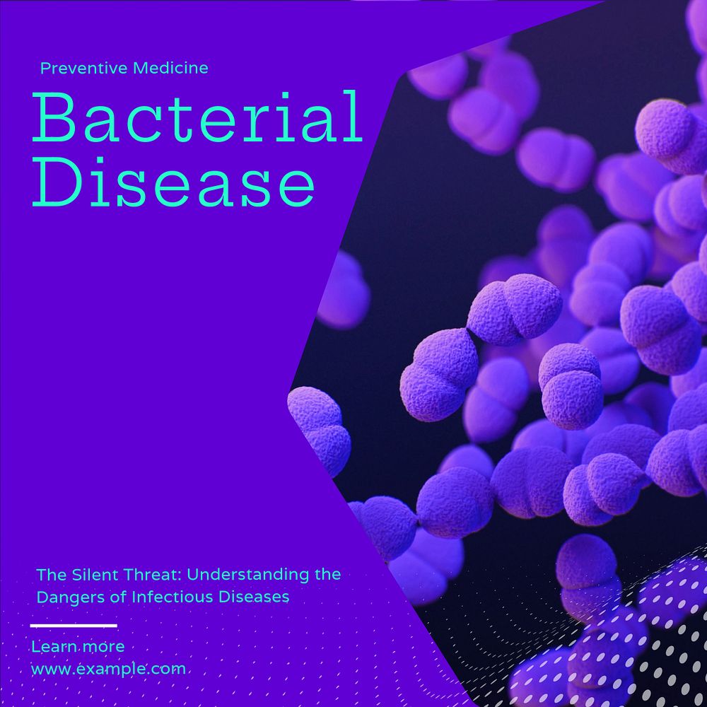 Bacterial disease Instagram post template, editable text