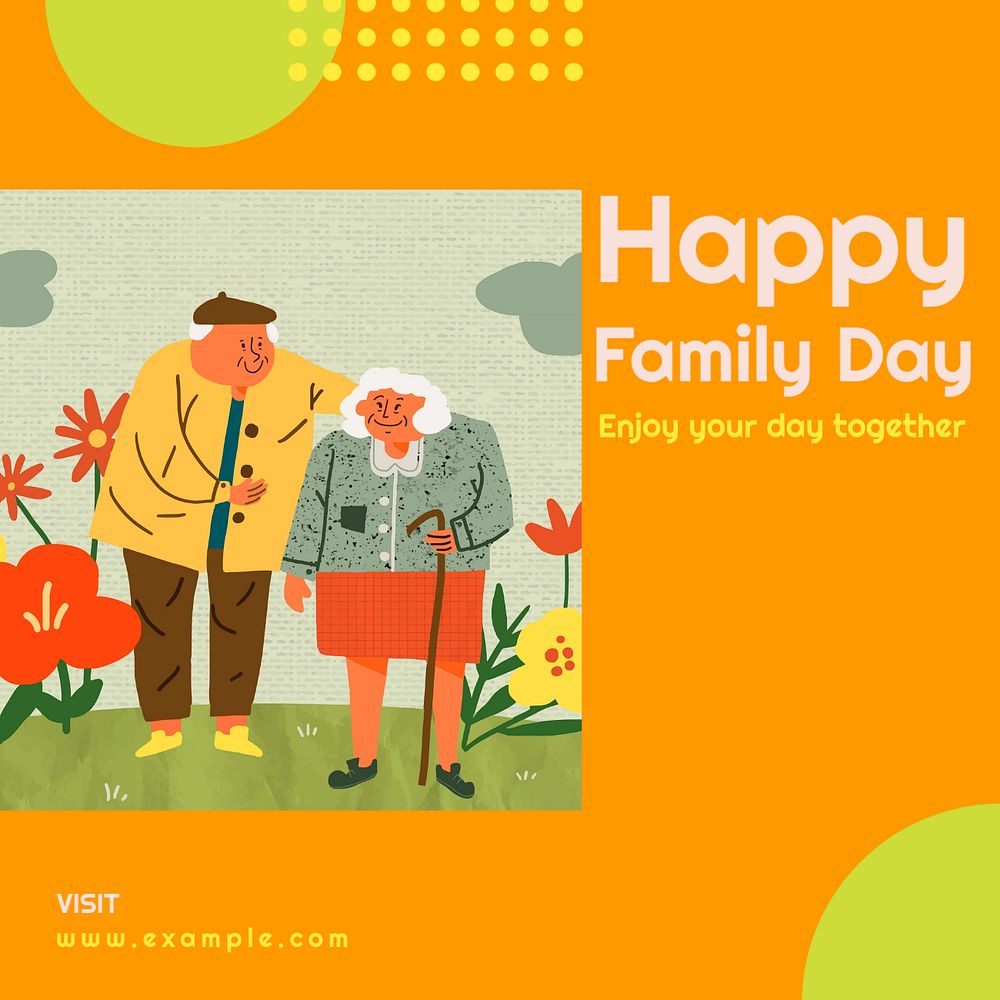 Happy family day Instagram post template, editable text