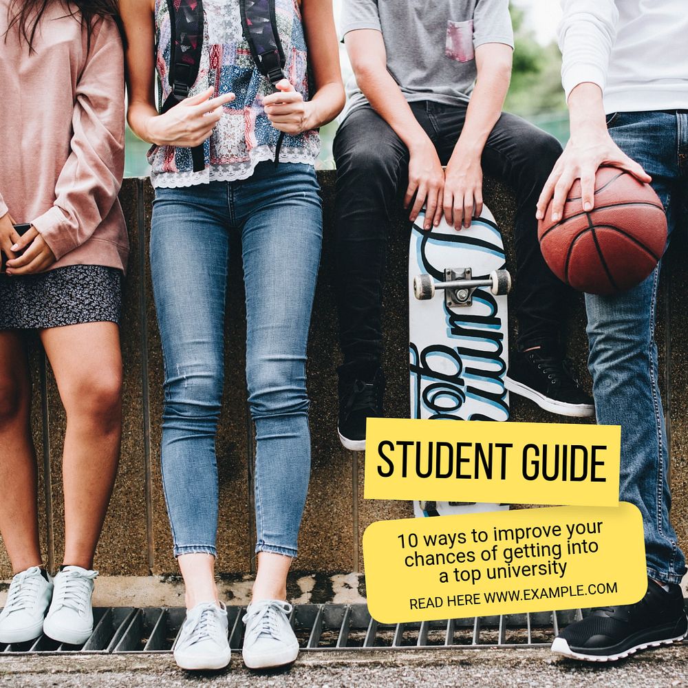 Student guide Instagram post template, editable text