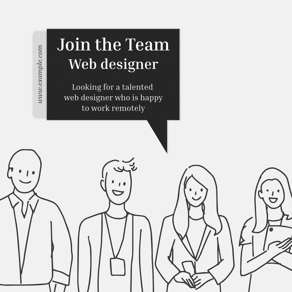 Join the team Instagram post template, editable text