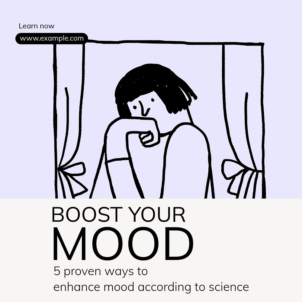 Boost your mood Instagram post template, editable text