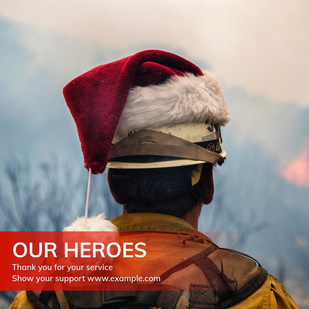 Firefighter service Instagram post template, editable text