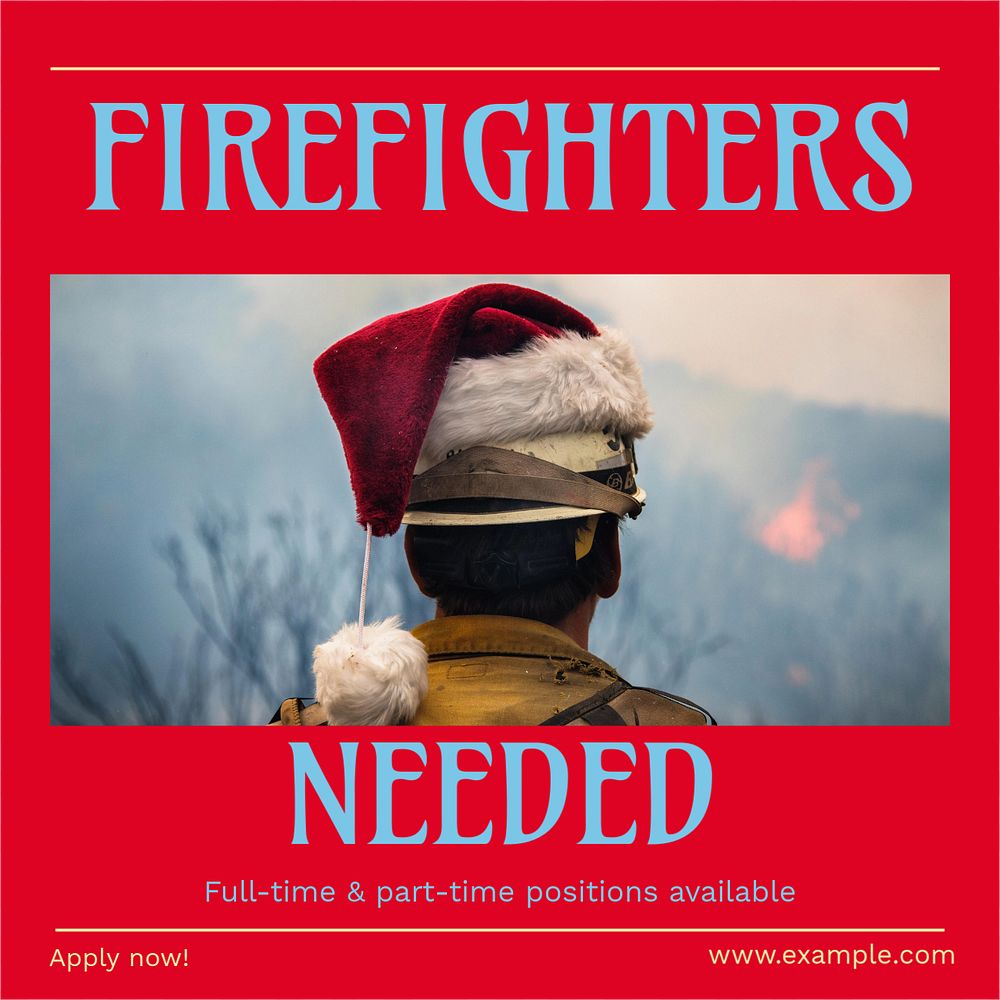 Firefighters needed Instagram post template, editable text