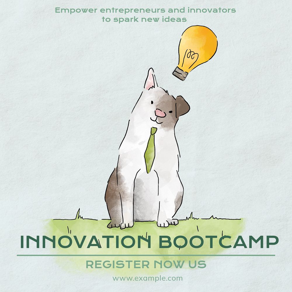 Innovation bootcamp Instagram post template, editable text