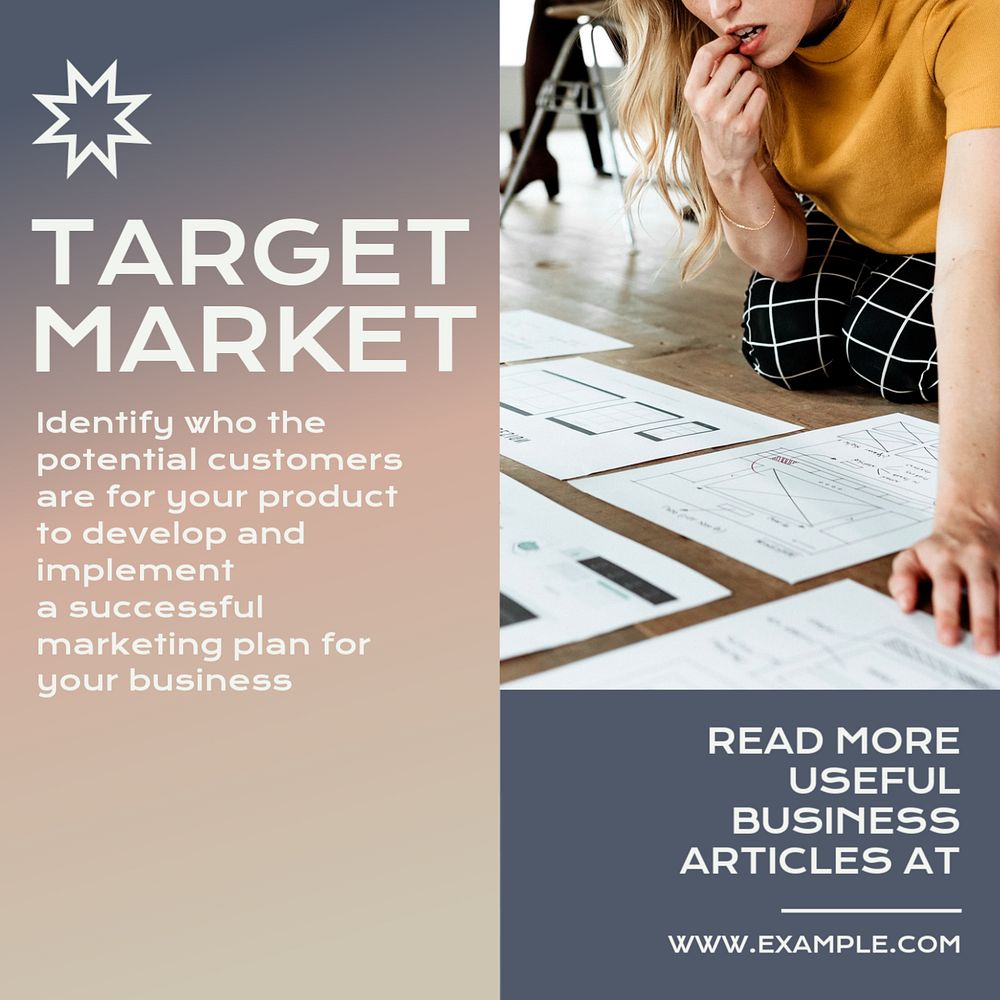 Target market Instagram post template, editable text