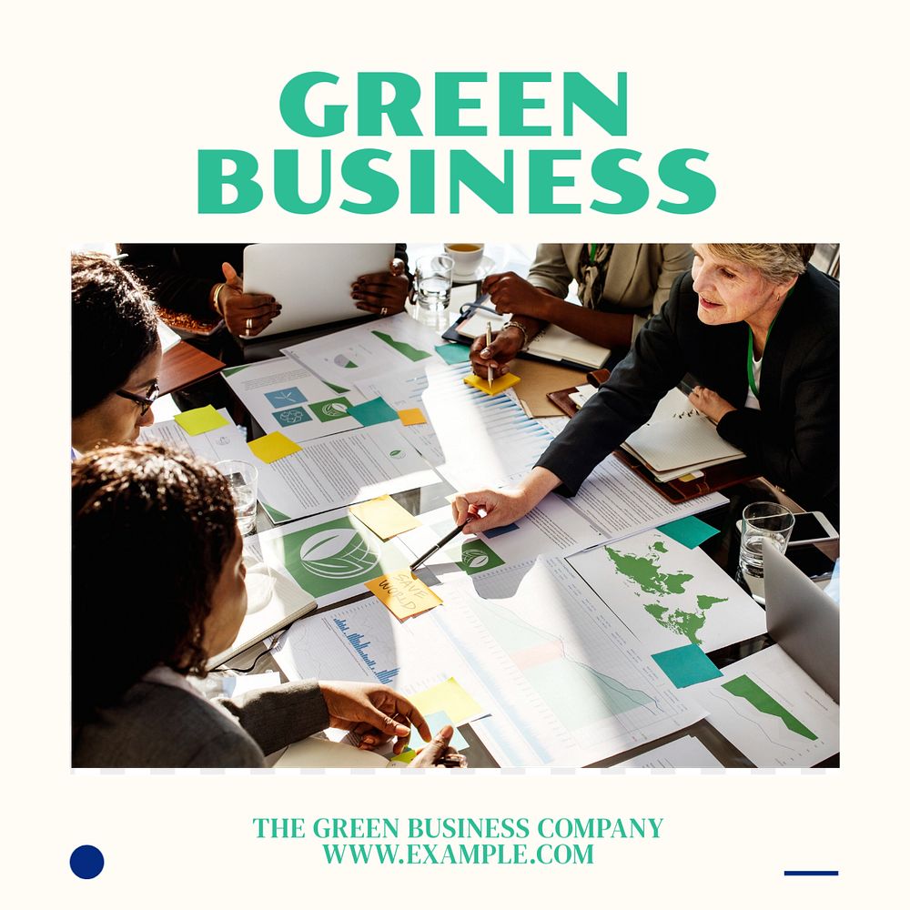 Green business presentation Instagram post template, editable text