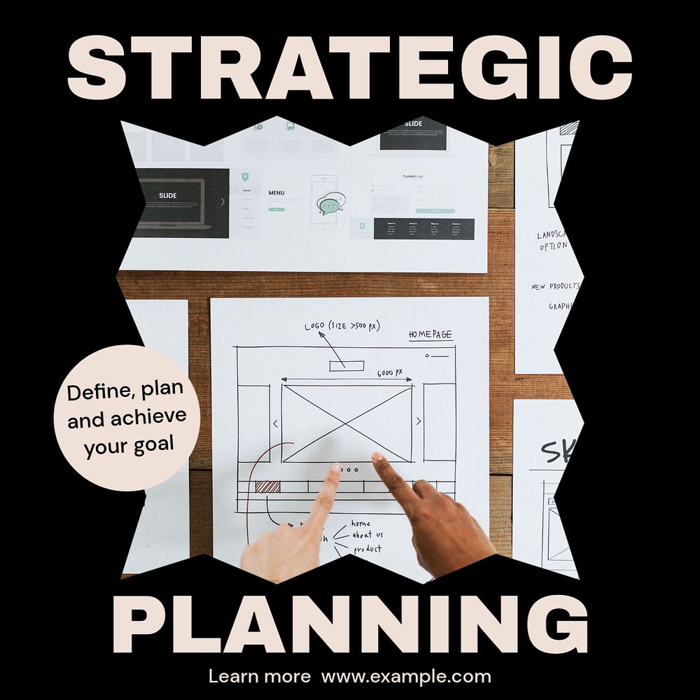 Strategic planning Instagram post template, editable text