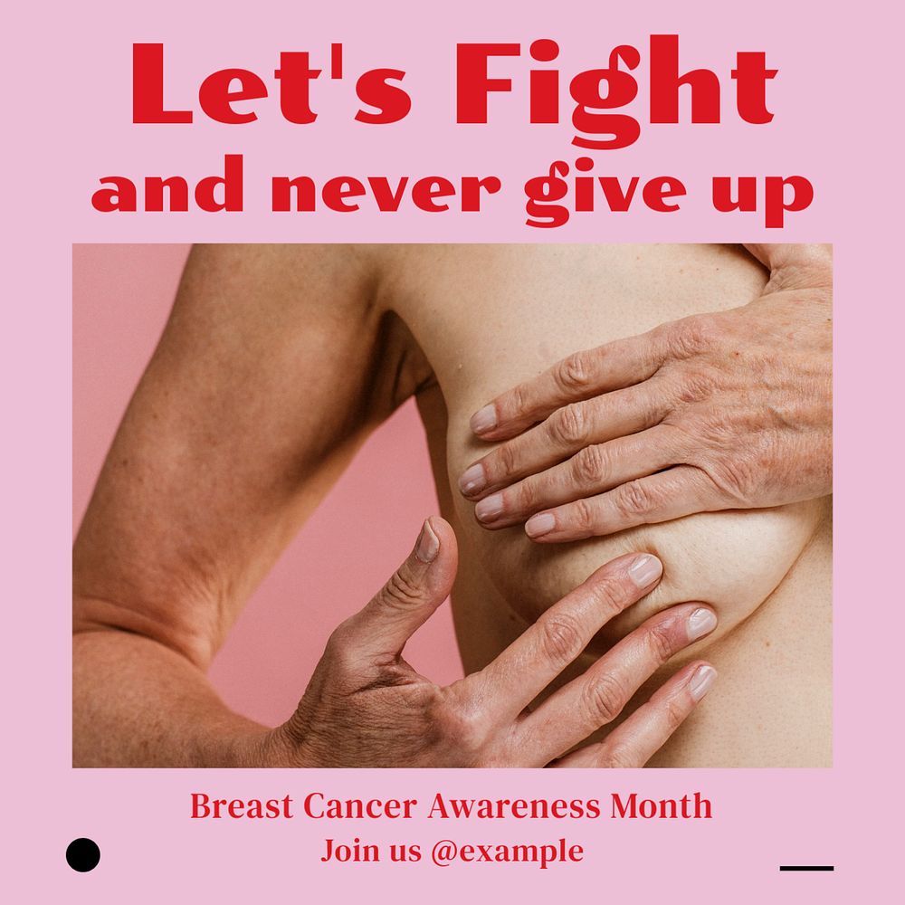 Fight cancer Instagram post template, editable text