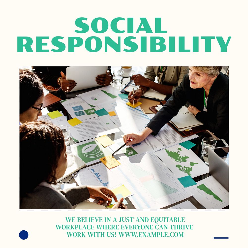 Social responsibility manifesto Instagram post template, editable text