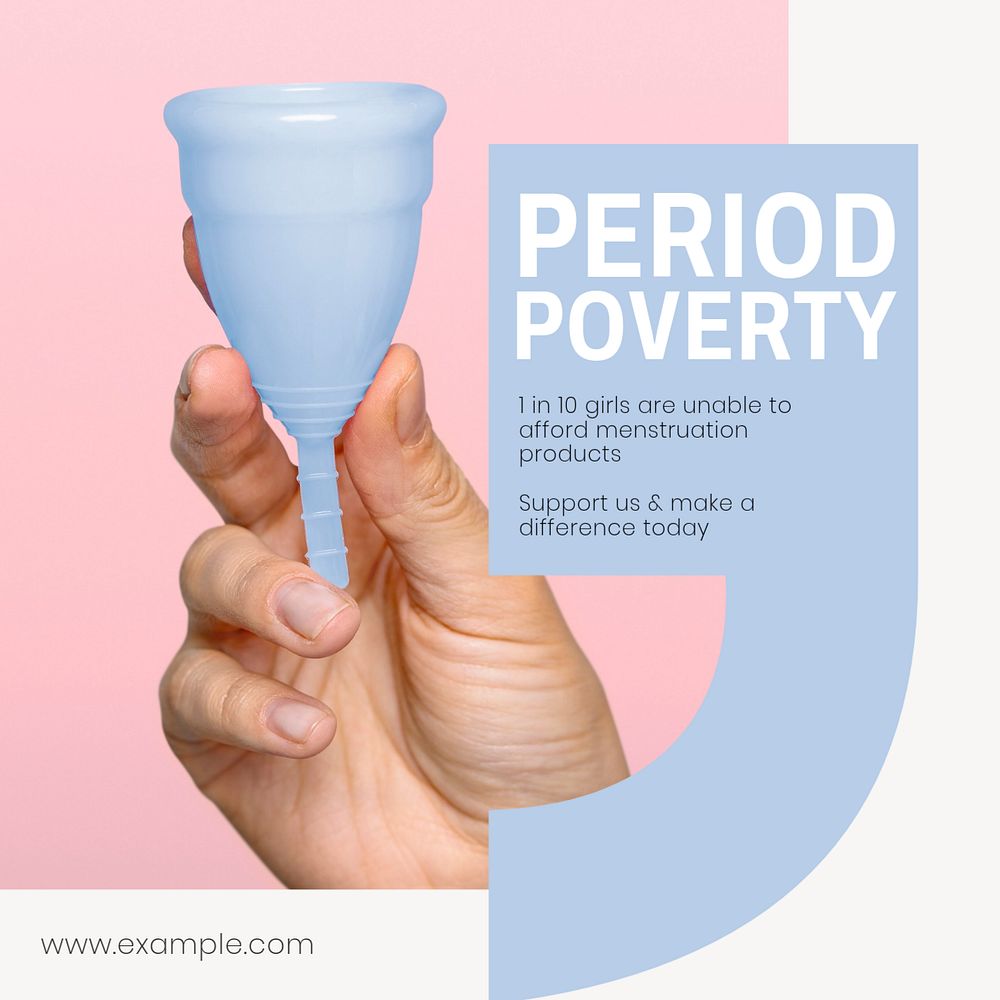 Period poverty Instagram post template, editable text