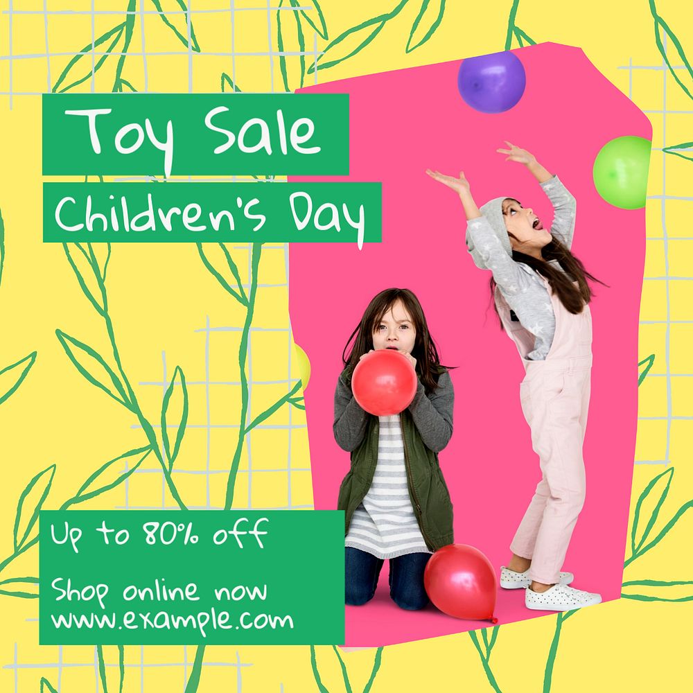 Toy sale Instagram post template, editable text