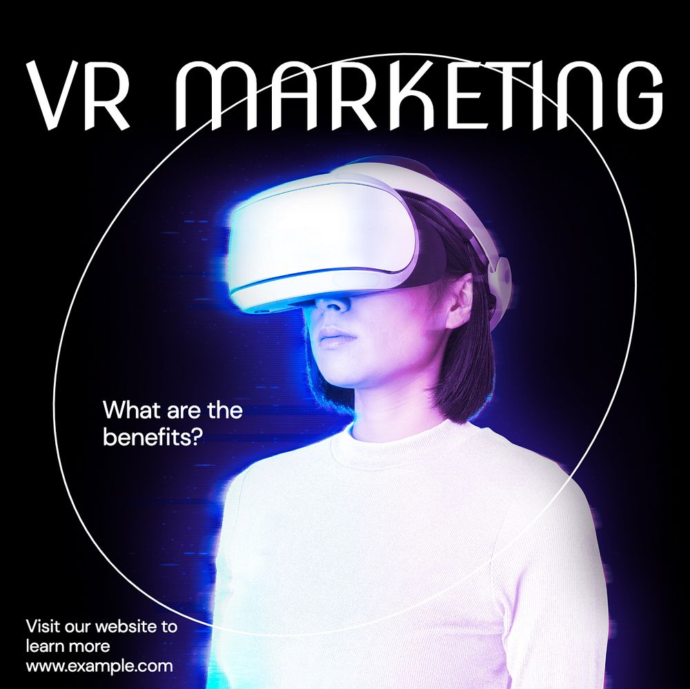 VR marketing Instagram post template, editable text