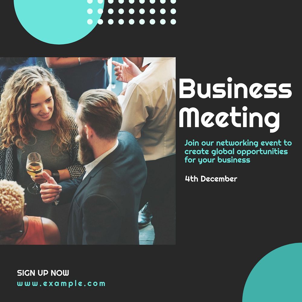 Business meeting Instagram post template, editable text