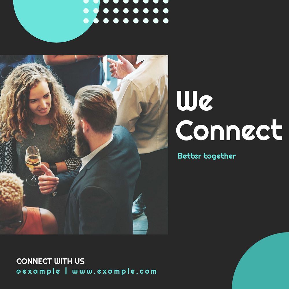 We connect Instagram post template, editable text