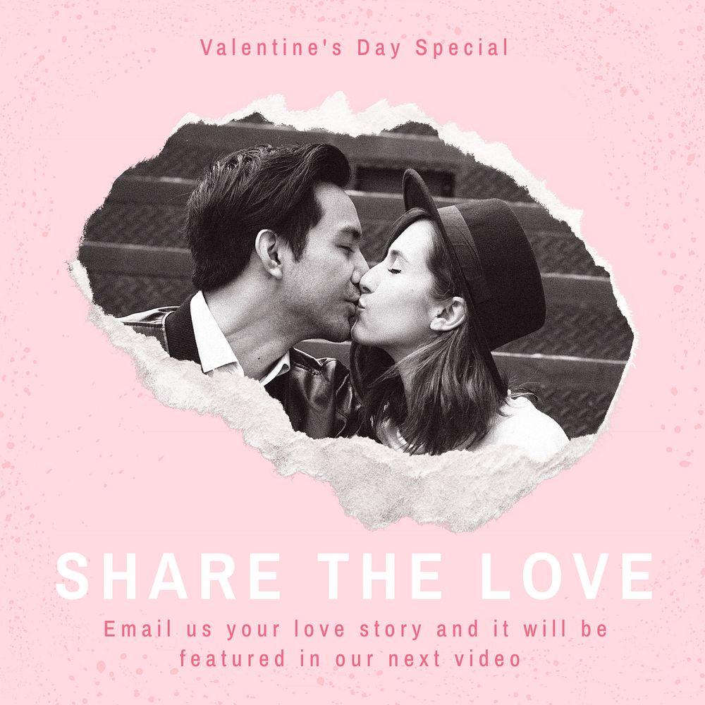 Valentine special event Instagram post template, editable text