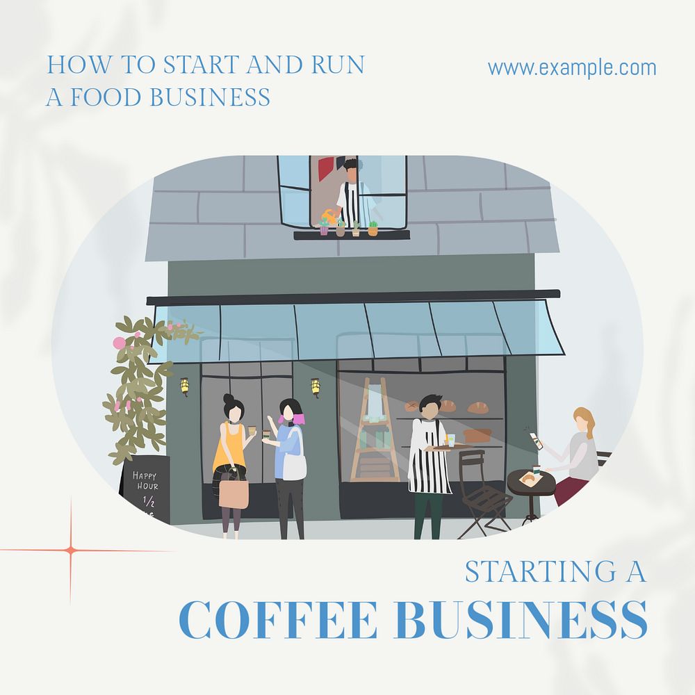 Coffee business Instagram post template, editable text