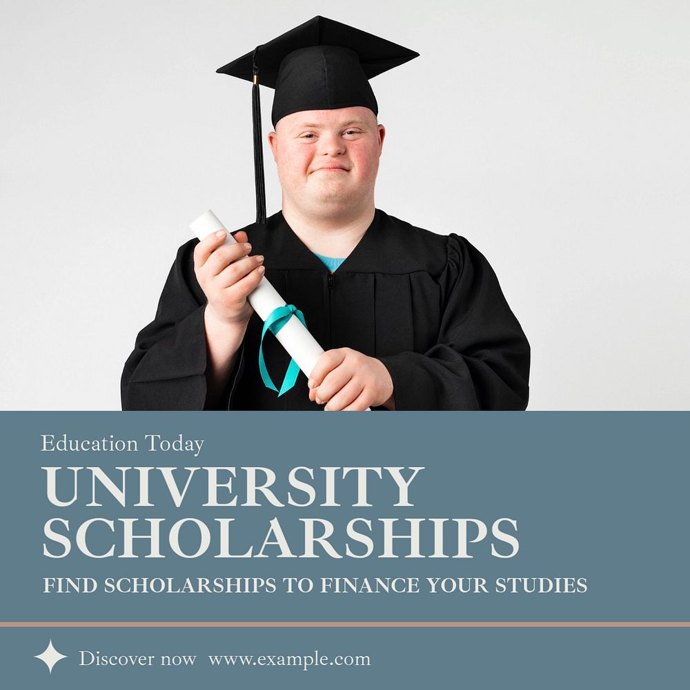 University scholarship Instagram post template, editable text