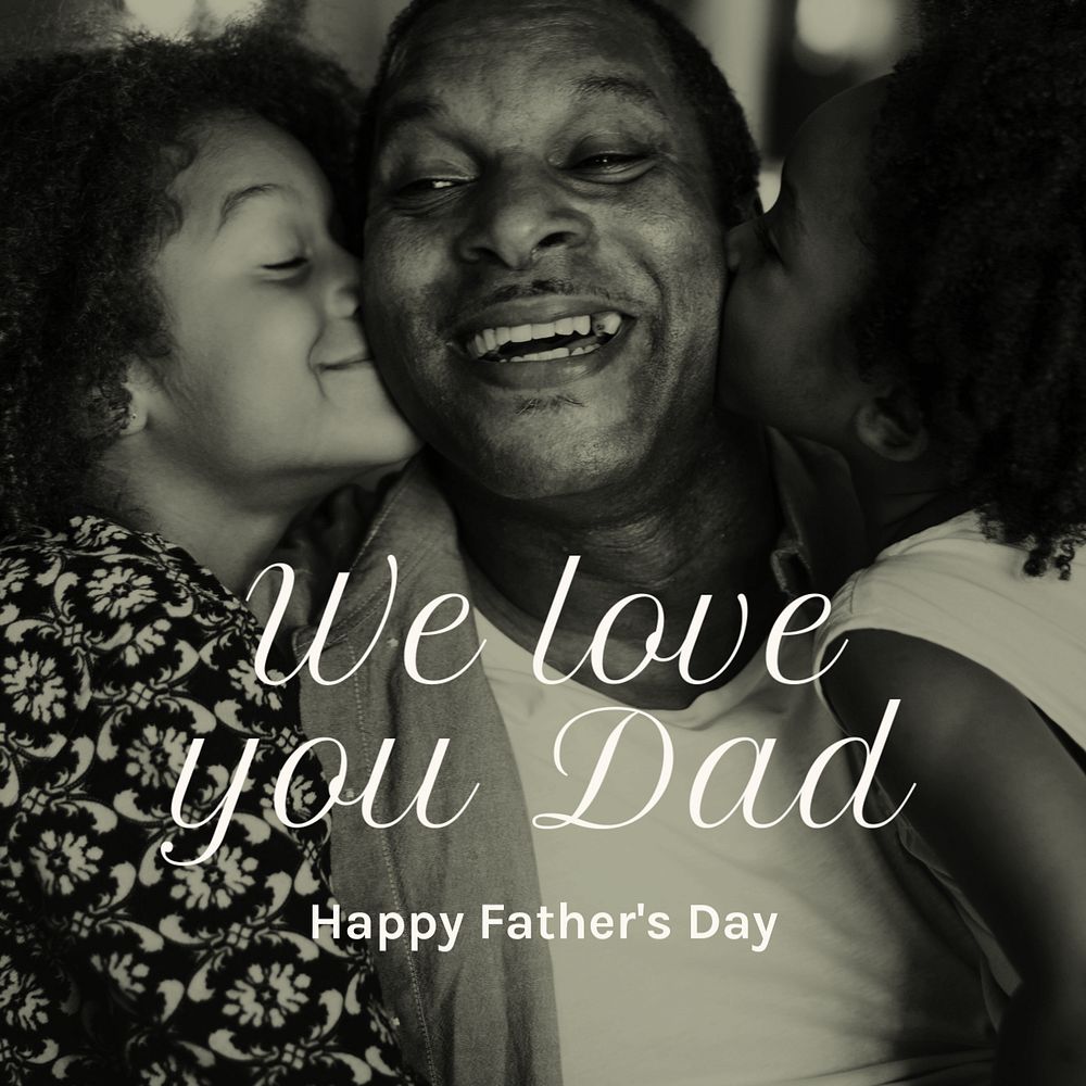 Father's day Instagram post template, editable text