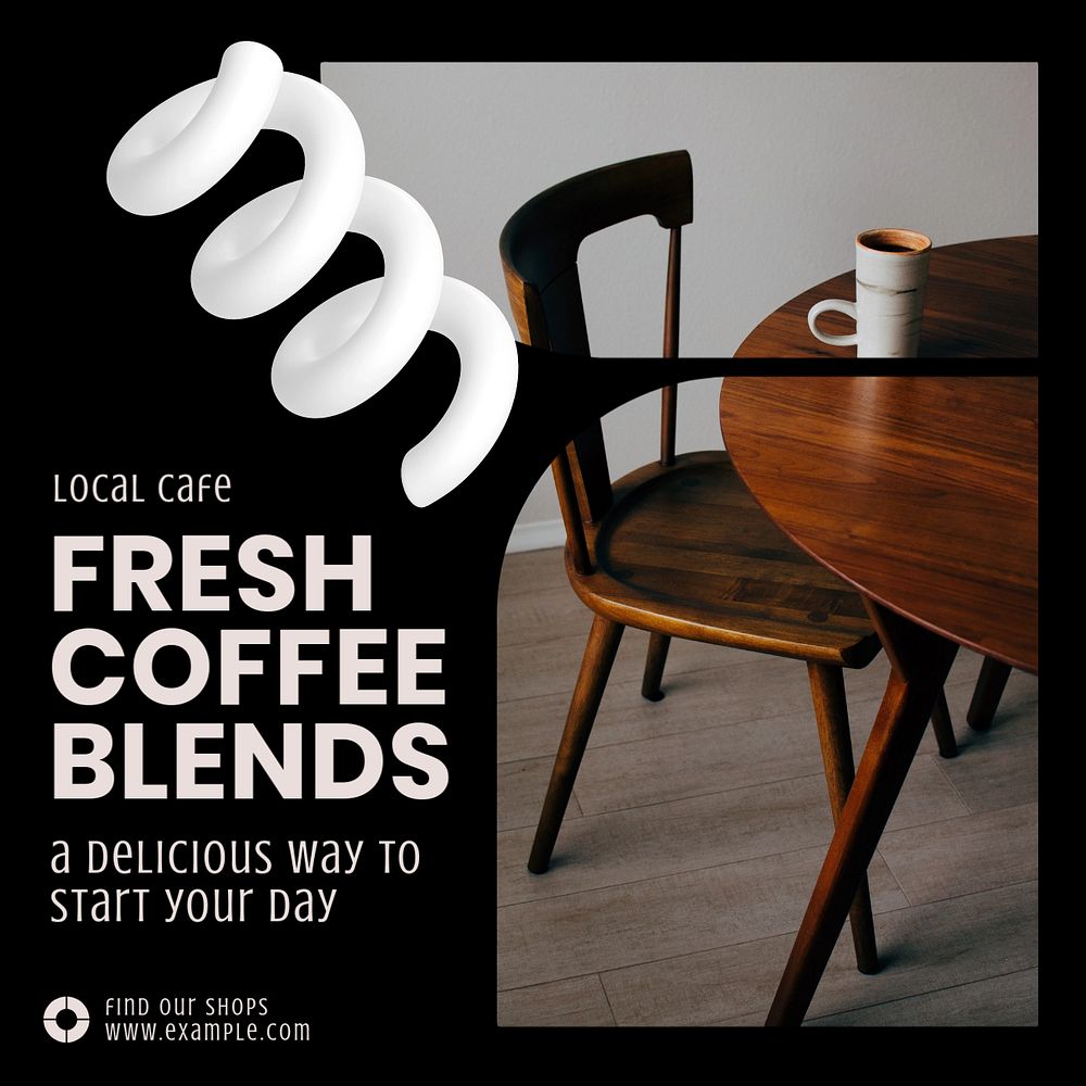 Fresh coffee blends Instagram post template, editable text