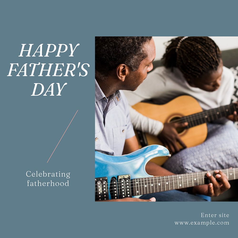 Happy father's day Instagram post template, editable text