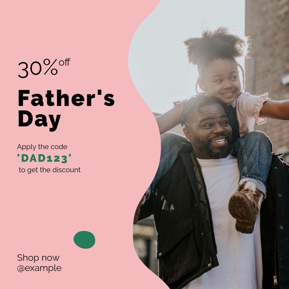 Father's day sale Instagram post template, editable text