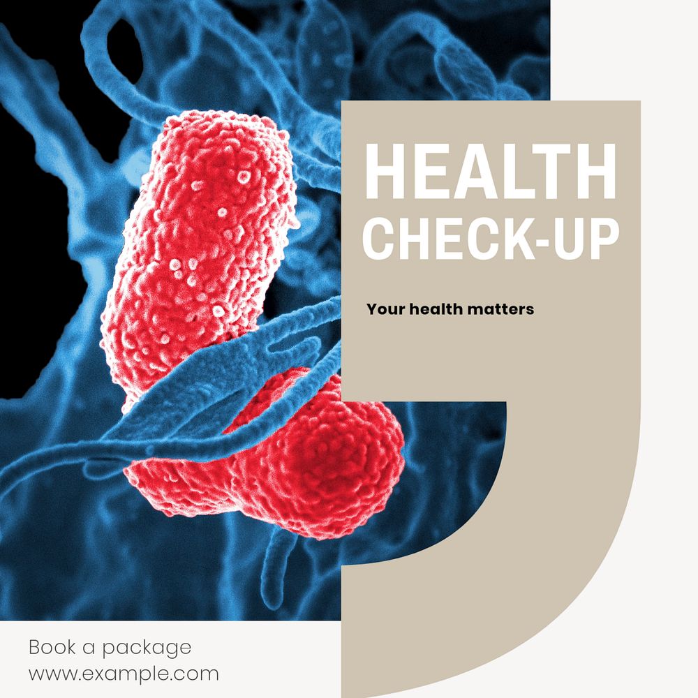 Health check-up Instagram post template, editable text