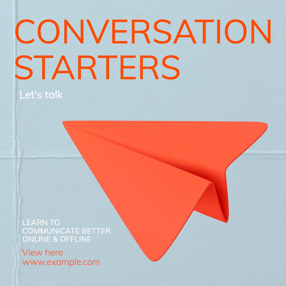 Conversation starters Instagram post template, editable text