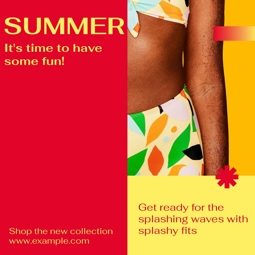 Summer collection Instagram post template, editable text