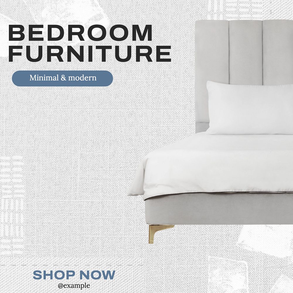 Bedroom sale Instagram post template, editable text