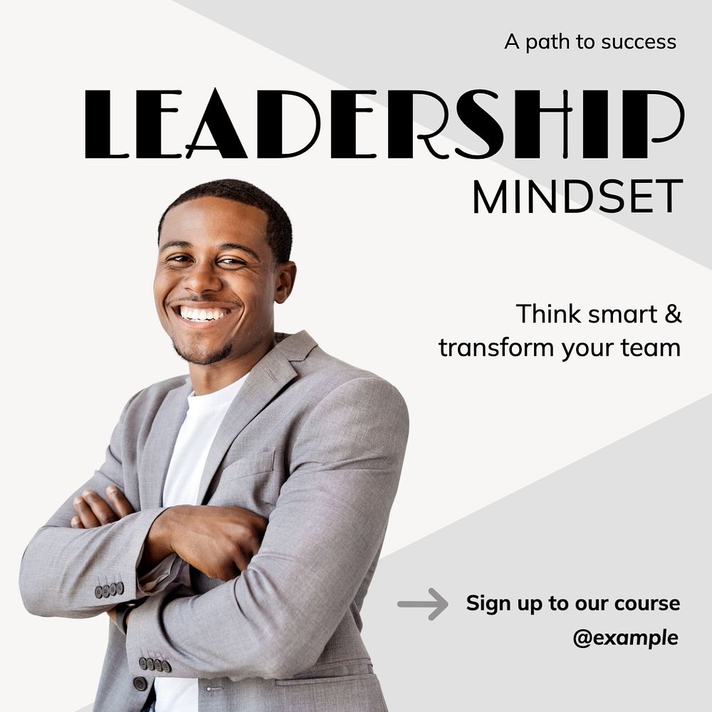 Leadership mindset Instagram post template, editable text