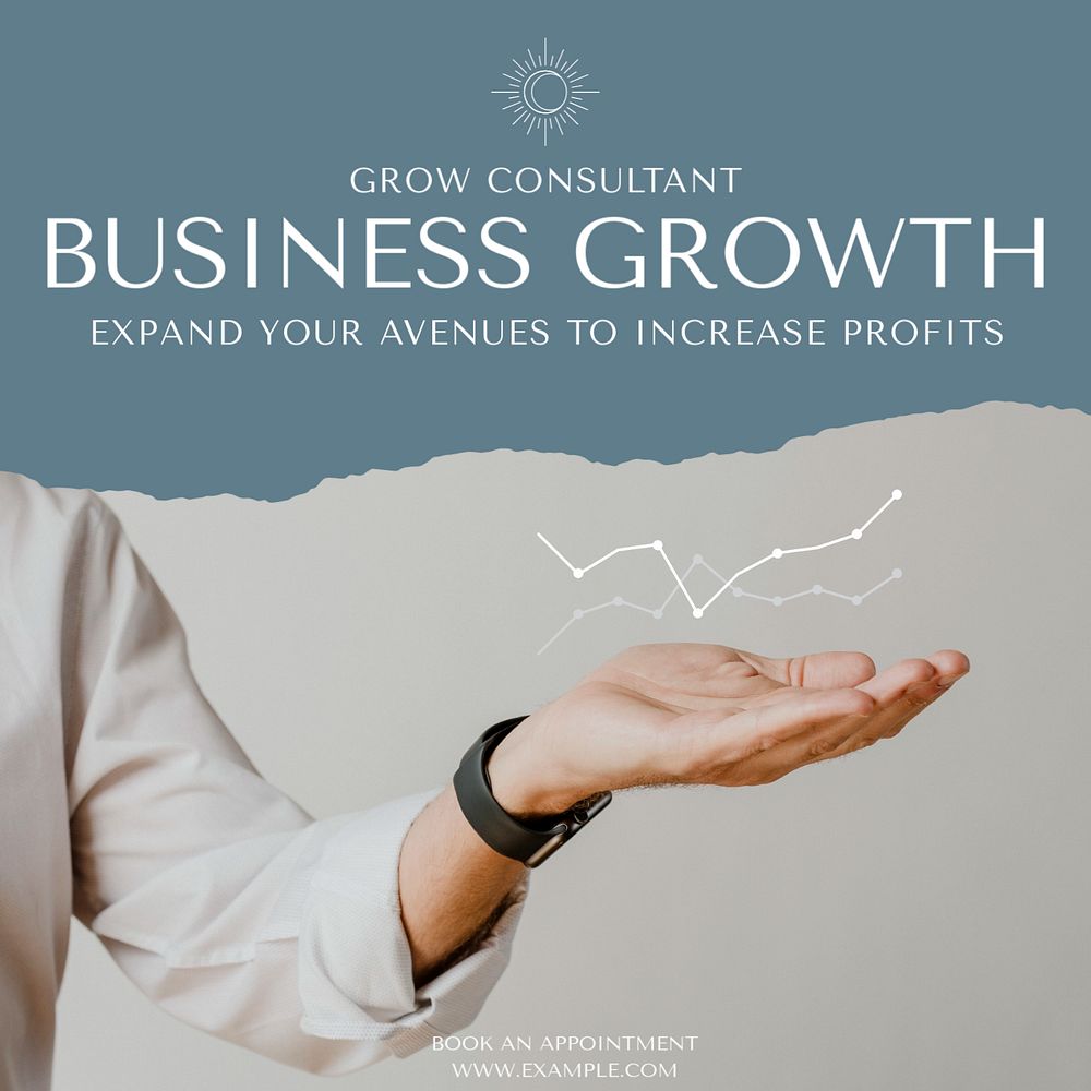 Business growth Instagram post template, editable text