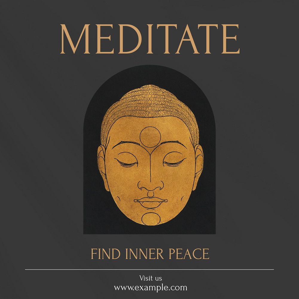 Find inner peace Instagram post template, editable text