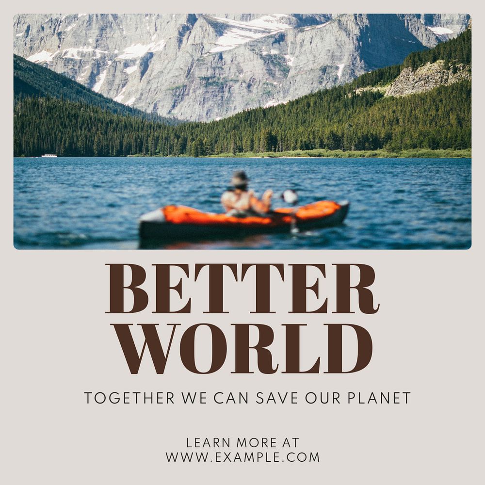 Better planet Instagram post template, editable text