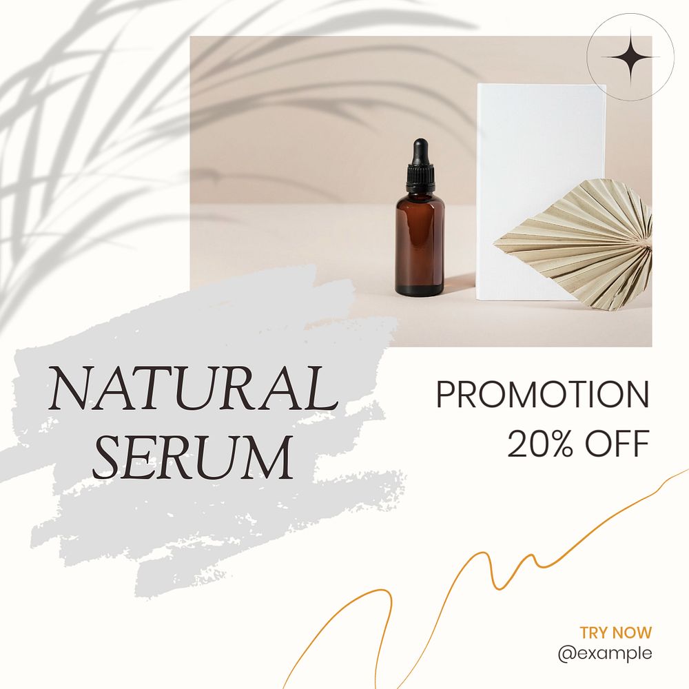 Natural serum Instagram post template, editable text